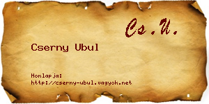 Cserny Ubul névjegykártya